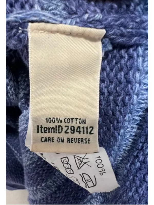 L.L. Bean Blue And Purple Striped Ombré Crewneck Pullover Knit Sweater - Image 6