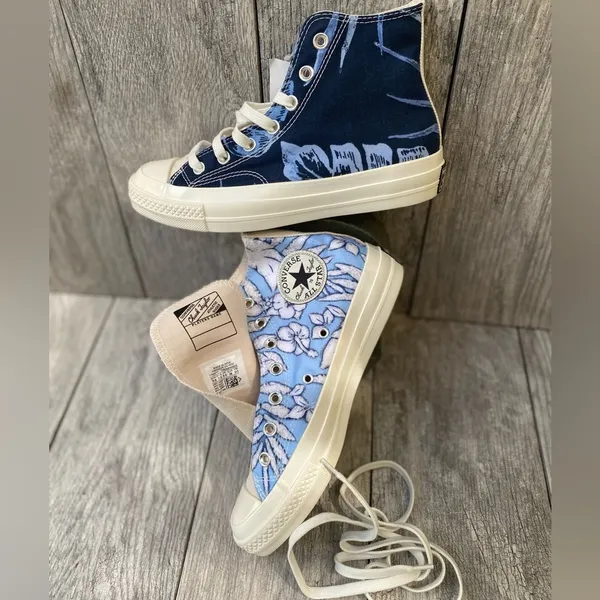Converse Chuck Taylor high top all star Hawaiian tropical print sneakers sz 7.5 - Image 3