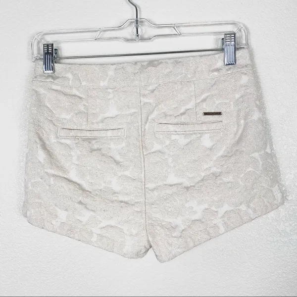 Abercrombie White Floral Jacquard Shorts - Image 2