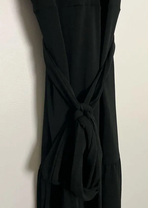 BANANA REPUBLIC Black Sleeveless V-neck Knit Midi Dress - Image 5