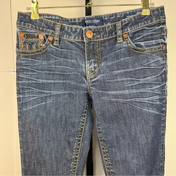 MEK DNM Avalon Cigarette Jeans Women 28 Dark Wash Low Rise Skinny Y2K - Image 4