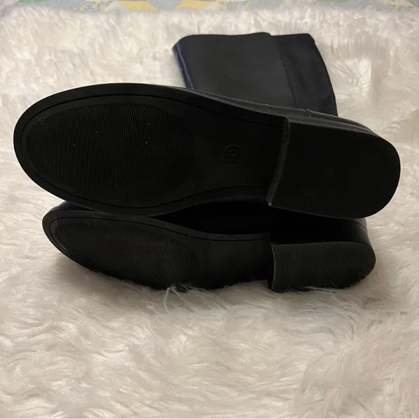 A New Day Black Faux Leather Tall Riding Boots Target Size 10 Buckle detail - Image 7