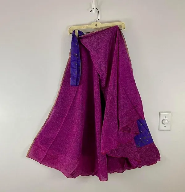 Reversible Maxi Wrap Skirt BINW716 Purple - Image 2