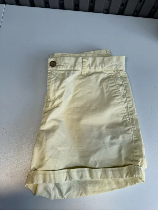 GAP Pale Yellow High-Rise Cotton Bermudas - Image 5