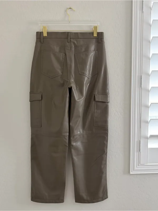 NEW Abercrombie & Fitch Curve Love Vegan Leather Cargo 90s Relaxed Pants 31/12 - Image 7