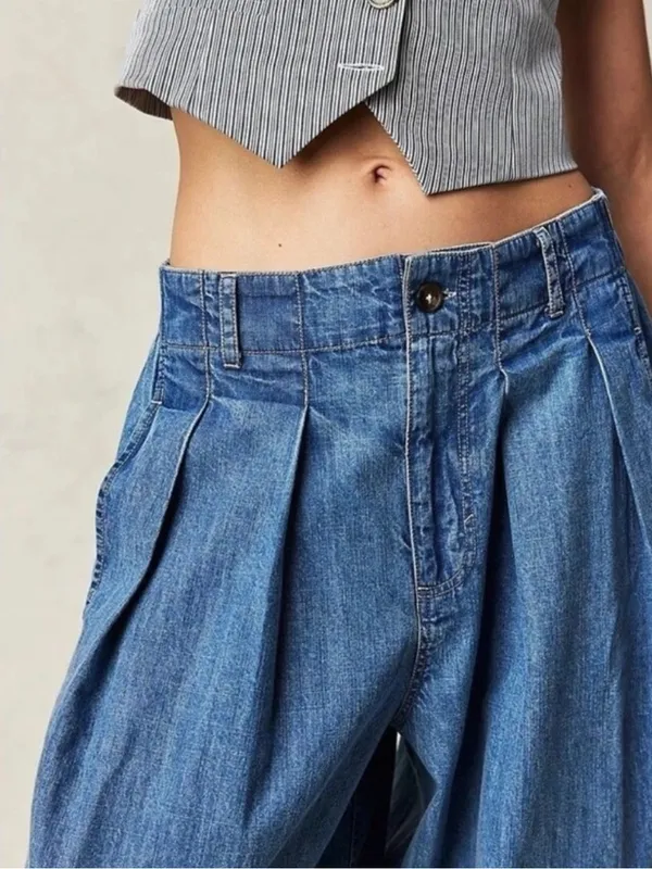 We The Free Medium We The Free Ridley Pull On Cropped Baggy Barrel Jeans S - Image 3