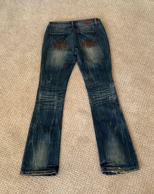 Y2K Distressed Bootcut Jeans Size 5 - Image 4