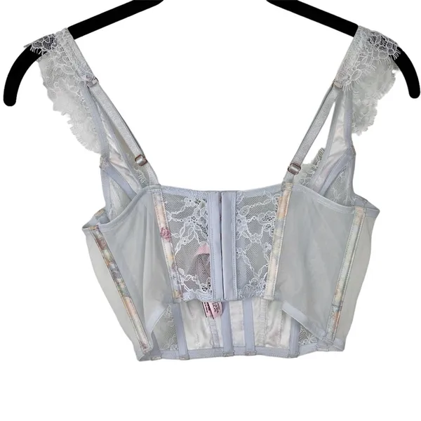 Victoria's Secret Dream Angels Blue Pastel Lace Corset Bra S Fairy Lingerie - Image 7