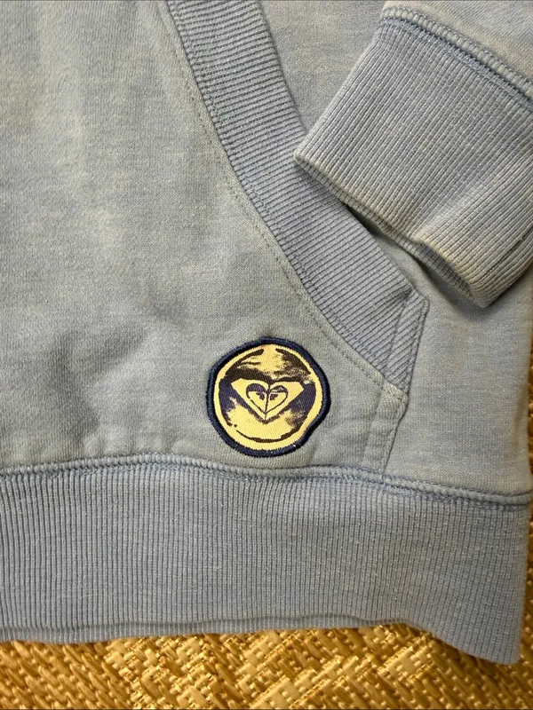 Roxy Light Blue Hoodie with Dark Drawcord - Image 2