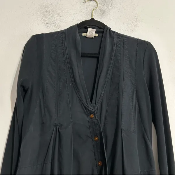 Prairie Underground Mixed Media Button Front Asymmetrical Long Sleeve Dress - Image 4