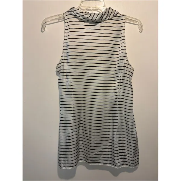 White House | Black Market 100% Silk Cowl Neckline Layering Striped Tank Blouse Size Small - Image 2