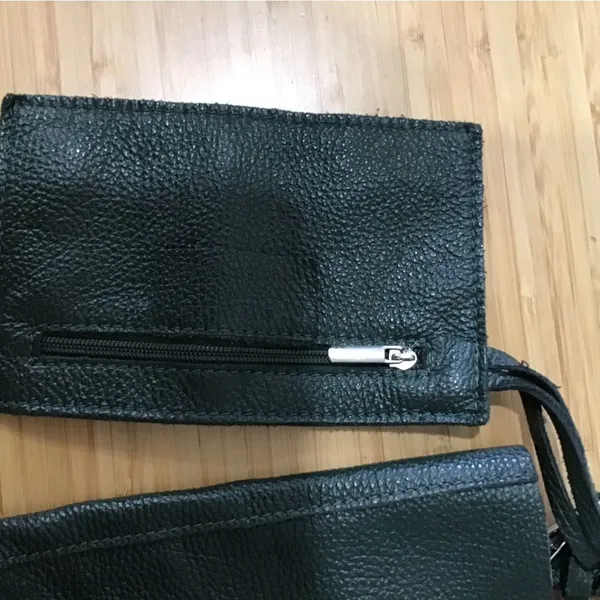 Green BUCKET CROSSBODY BAG Pebbled‎ LEATHER Made in Italy - Image 5