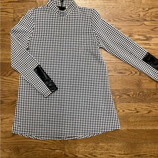 Tyler Boe houndstooth dress With Leather Detail Size XS - Image 4