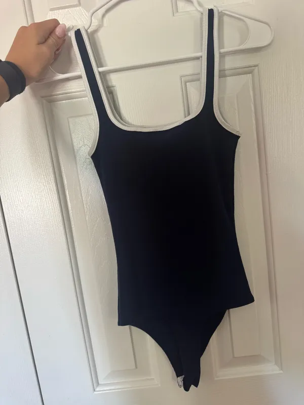 Navy and white bodysuit Blue - Image 2