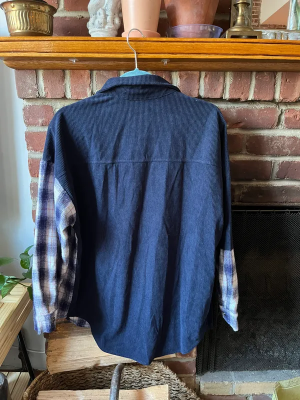 Amazon Navy Contrast Shacket - Image 4