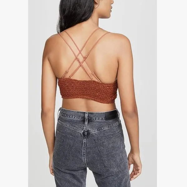 Free People Women's Miss Dazie Bralette, Coconut Shell, Brown Size L - Image 2