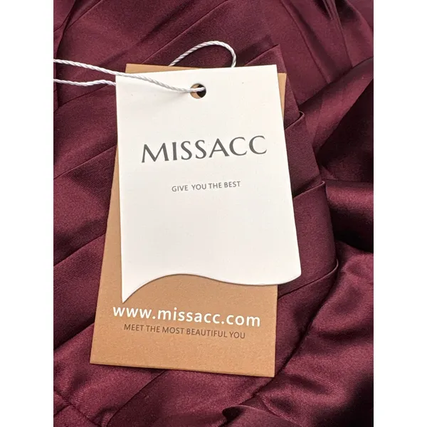 MISSACC Maxi Gown Size‎ 10 Cabernet Pleated Flutter Sleeve Floral Applique NWT - Image 11