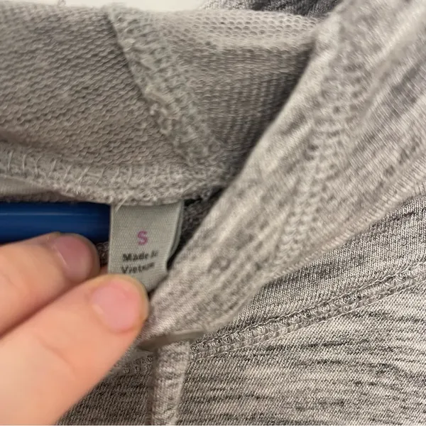 Athleta Heathered Grey Lightweight Hooded Sweatshirt - Image 9