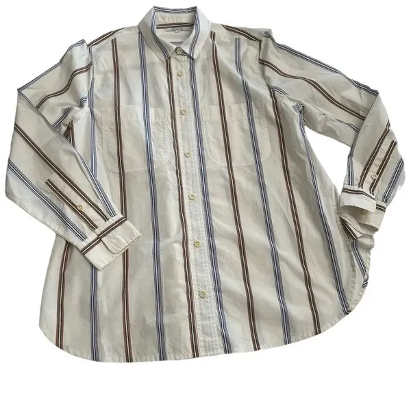 Madewell Oversized Ex-Boyfriend Swing Shirt in Roeser Stripe Size Small‎ - Image 3