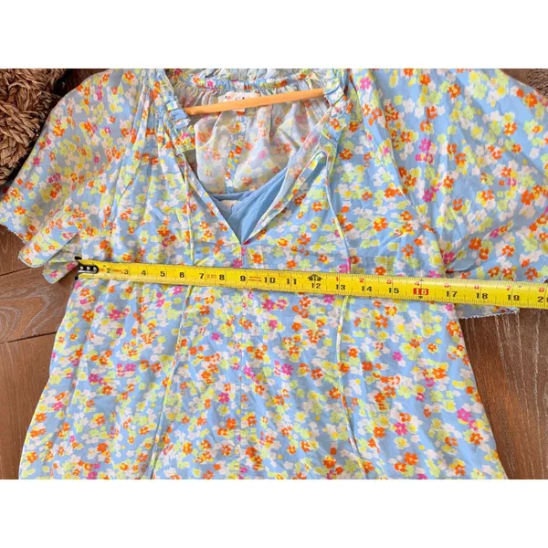 Roller Rabbit Floral Mini Dress Womens Blue Small - Image 7