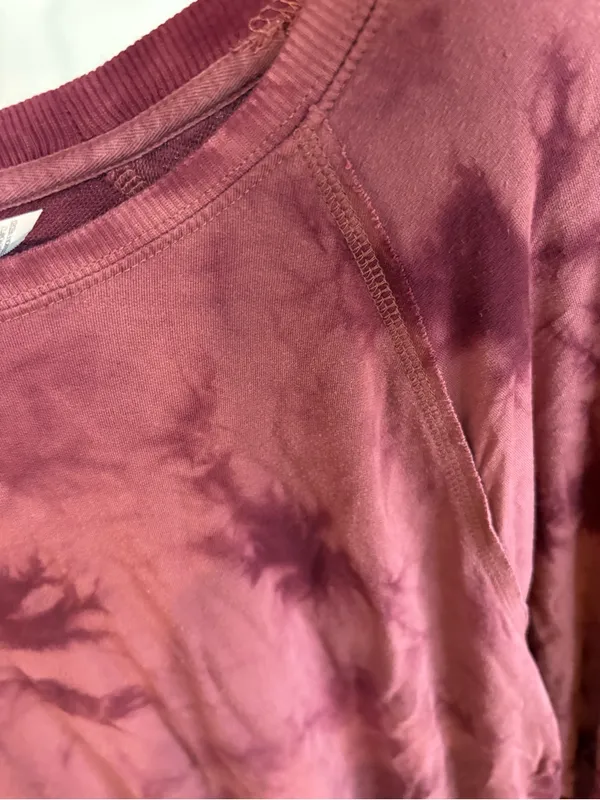 JoyLab Tie Dye Long Sleeve Top‎ Super Soft Maroon red size large - Image 8