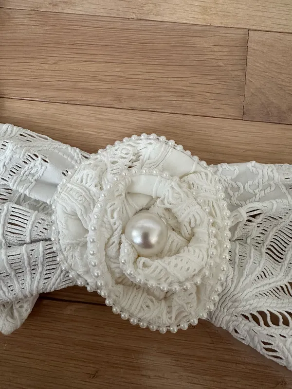White Bridal Bikini Size M - Image 3