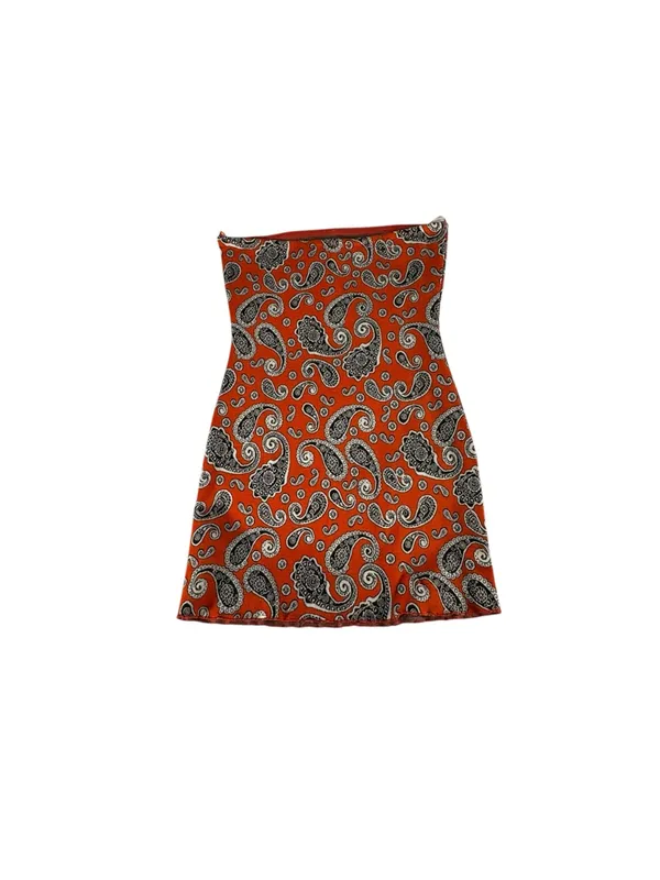 Urban Outfitters Kristy Tube Dress M Red Paisley Strapless Mini Y2K Bodycon - Image 5