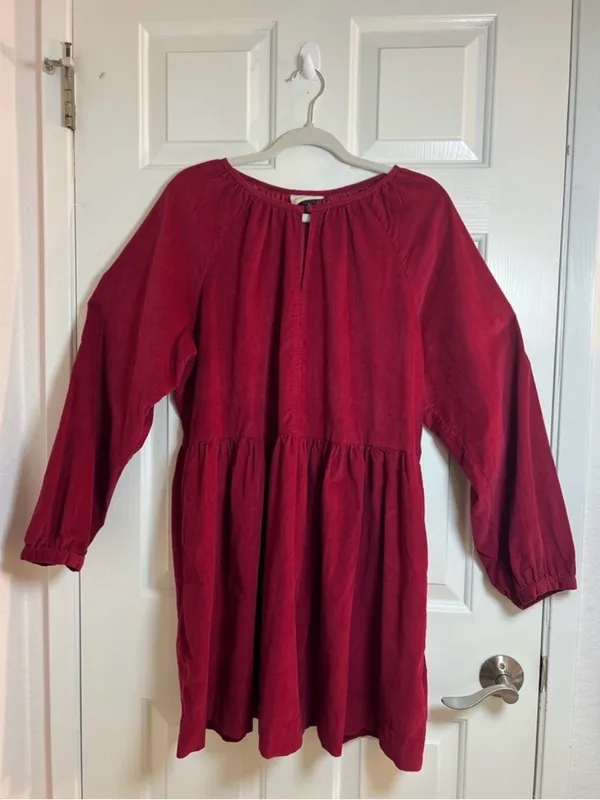 Universal Thread Burgundy Long-Sleeve Babydoll Mini Dress - Image 3