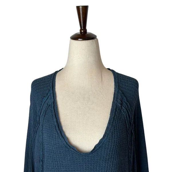 Free‎ People We The Free Catalina Thermal Top Women Medium Blue Boho Festival - Image 3