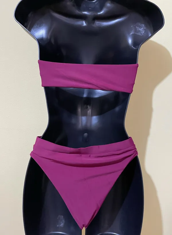 Two pieces Burgundy Bikini set Red - Image 4