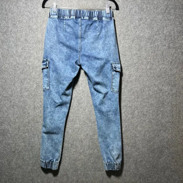 Celebrity Ace Pull On Distressed Denim Cargo Jogger‎ Pants 9/29 Elastic Waist - Image 6