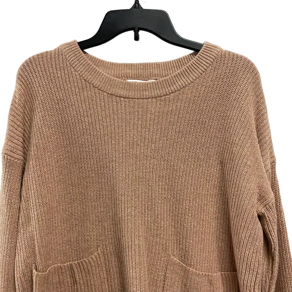 Madewell Sweater‎ Womens Small Beige Cable Knit Pullover Long Sleeve Pocket - Image 3