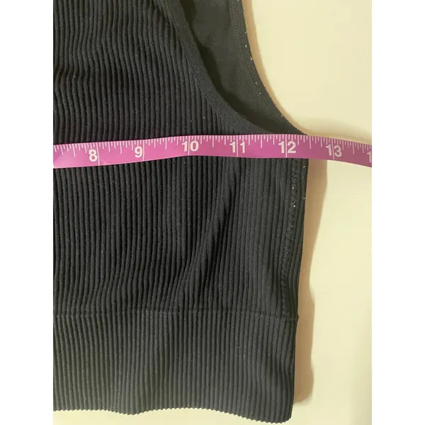 Garage Black Ribbed Cropped Tank Size S - Image 6
