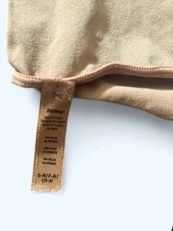Skims Essentials Crewneck Bodysuit Long Sleeve Nude Size Small / Medium Shaping - Image 5