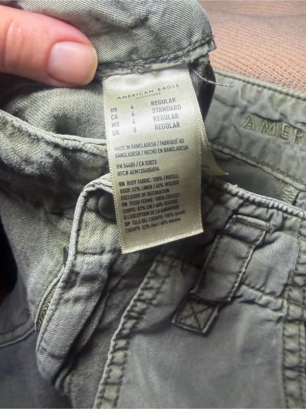 American Eagle High Rise Patchwork Lyocell Green Pants 4. - Image 5