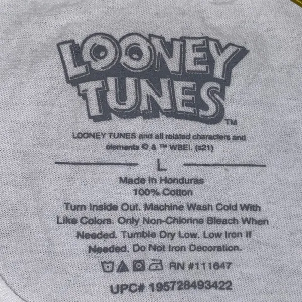 Looney Tunes Graphic T Shirt Large White Cartoon Bugs Bunny Vintage Style‎ - Image 4