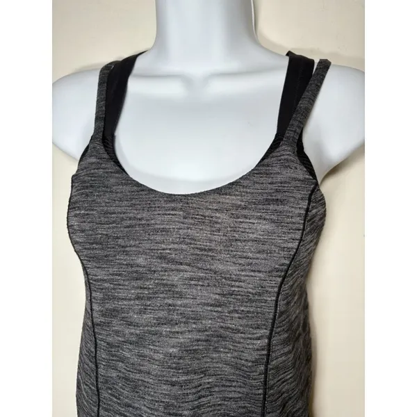 LULULEMON Size 4 Athletica Tank Top Heathered Gray Activewear‎ Gym Yoga Pilates - Image 2