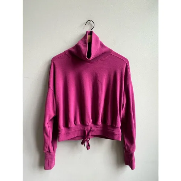Sweaty Betty Melody Luxe Fleece Sweatshirt in Amaranth Pink Size Small 6 - Image 4