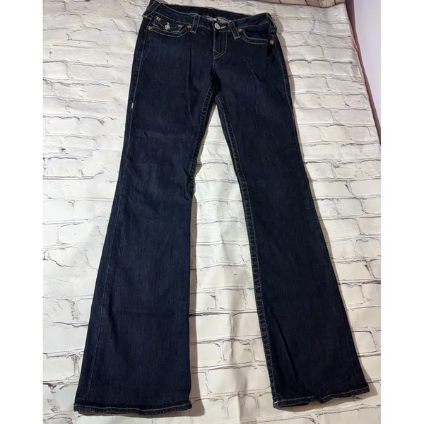 True Religion Jeans Women's 28 Bootcut Y2K McBling Mid Rise Western‎ Boho - Image 2