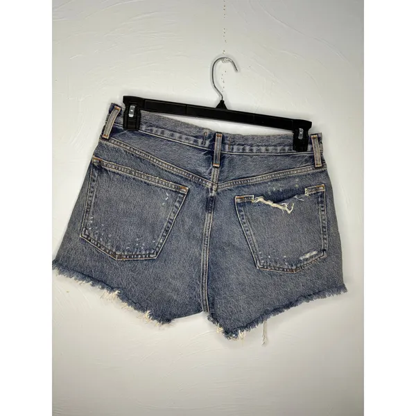 AGOLDE Parker Vintage Cut Off Denim Shorts Size 29 Distressed Button 3" Jorts - Image 3