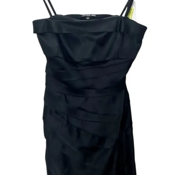 Gianni Bini NWT Black Satin Ruched Strapless Cocktail Dress Women's Size 0 Party - Image 5