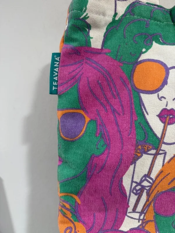 Teavana colorful Graphic Tote Bag canvas book bag reusable durable - Image 4
