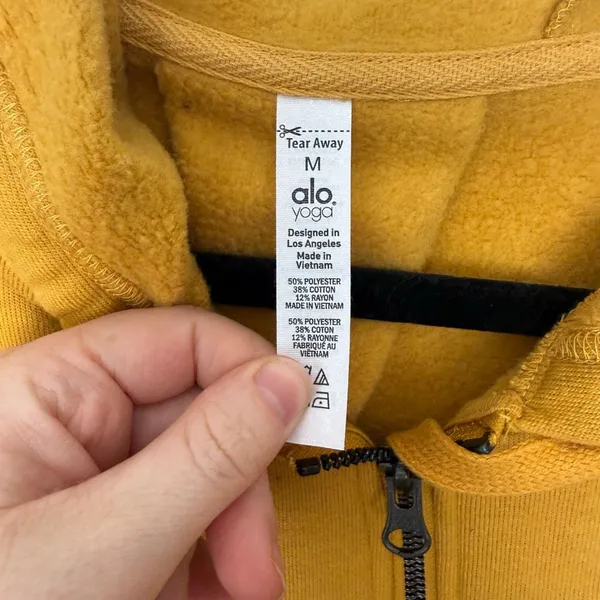 Alo Yoga Women’s Medium Yellow Extreme Crop Hoodie Jacket - Image 2