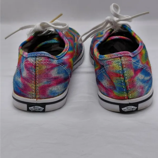 Y2K Vans Rainbow Tie-Dye Canvas Sneakers Women's 7 Skater Preppy Casual Shoes - Image 8