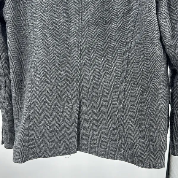 DKNY Charcoal Herringbone wool blend coat zip and button closure winter warm xl - Image 4