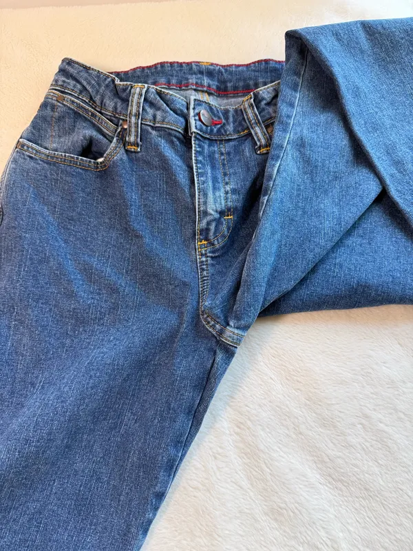 Wrangler Women’s Blue Mid Rise Stretch Denim Straight Jeans S size 3x32 - Image 7