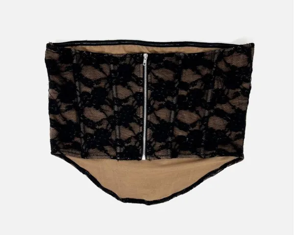 White Fox Midnight Dreams Black Lace Bustier Strapless Corset - Image 3