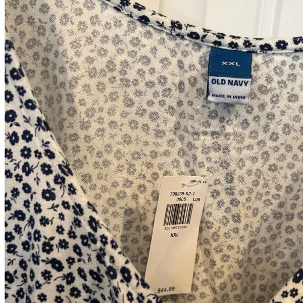Old Navy White And‎ Blue Floral Dress Size XXL - Image 6