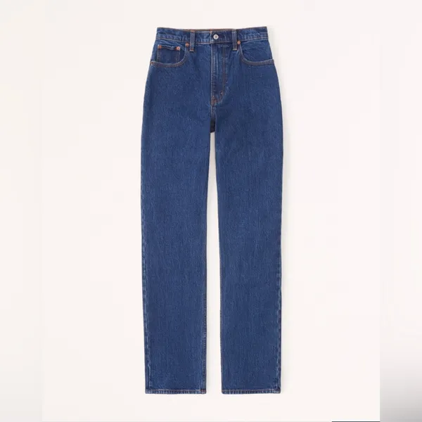 Abercrombie & Fitch Dark Blue Straight Leg Jeans - Image 4