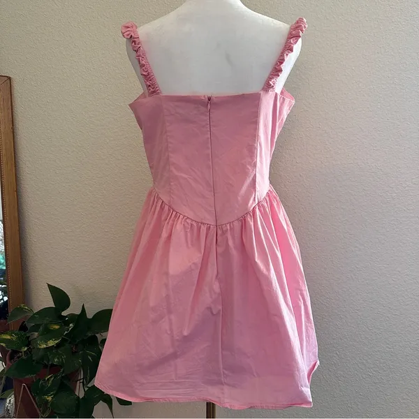 JULIA by LOVE J Kendra Poplin Micro Mini Sweetheart Coquette Dress in Pink Sz. M - Image 6